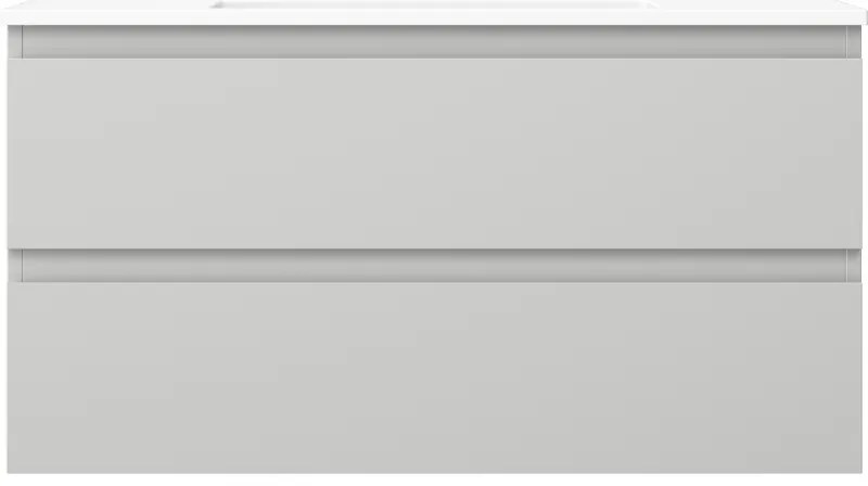 Mexen Orio, kúpeľňová skrinka 90 cm s umývadlom Otis, 2 zásuvky, šedá matná/biela matná, 91A10-09047-2-BFF62-W18M01