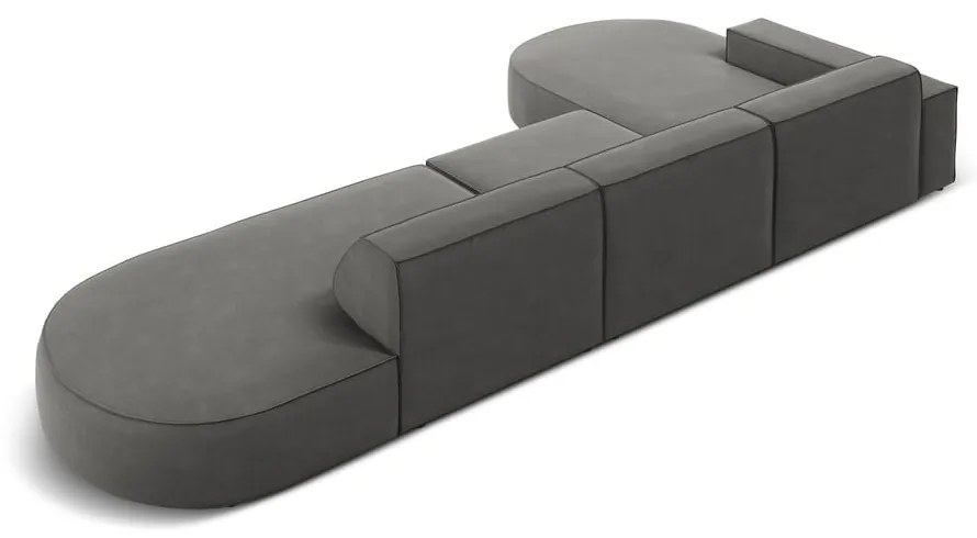 Sivá zamatová rohová pohovka (ľavý roh) Jodie - Micadoni Home