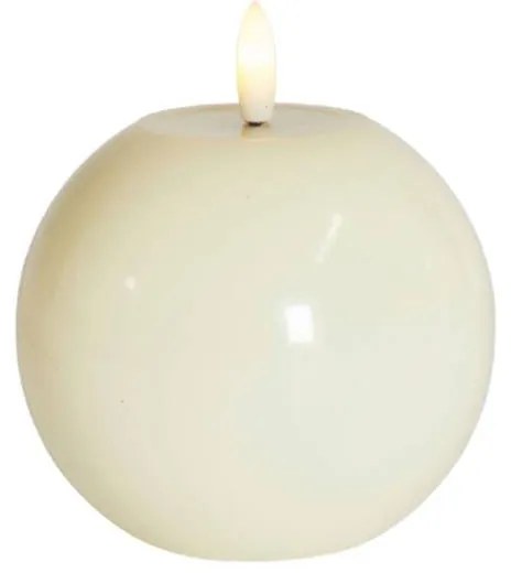 SIRIUS Vosková LED svíčka Sille Ivory kulatá, 9 cm, bílá, prům. 10 cm