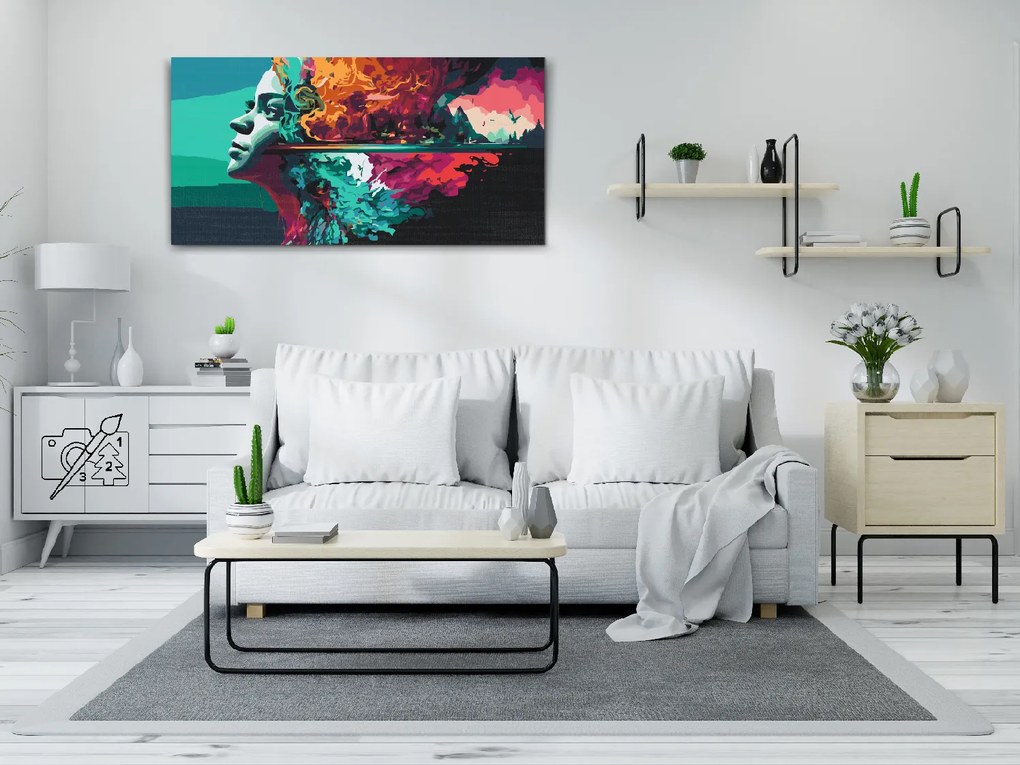 Gario Maľovanie podľa čísel Hlava plná spomienok Rozmery: 40 x 80 cm, Rámovanie: S vnútorným rámom
