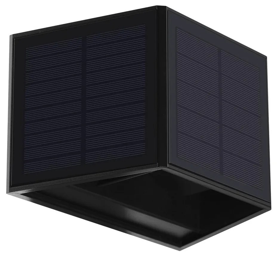 Milagro LED Solárne nástenné svietidlo WINGS LED/2W/3,2V 6000K IP54 čierna MI2143