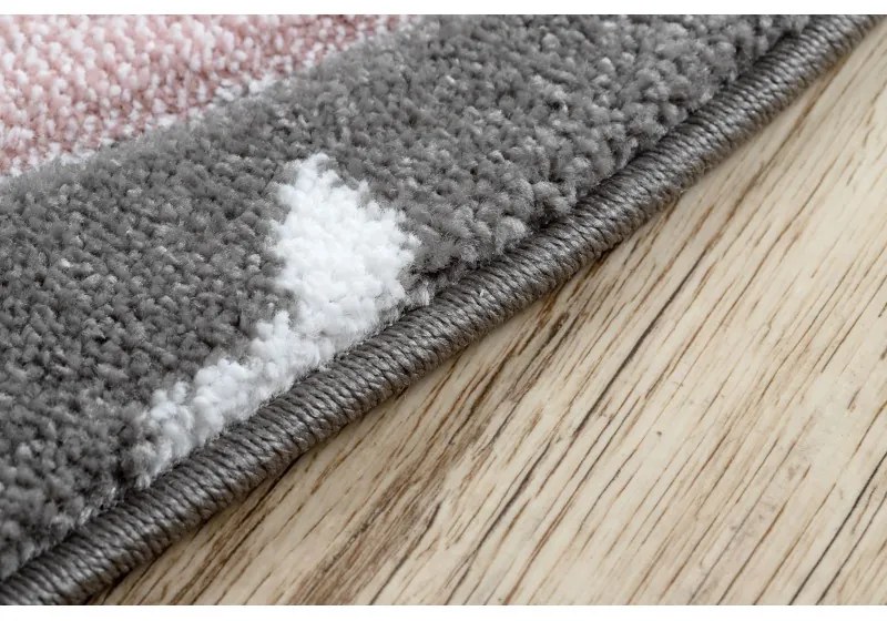 Dywany Łuszczów, Detský kusový koberec Petit Pony grey kruh, 120x120 (priemer) kruh, ružová, detská izba