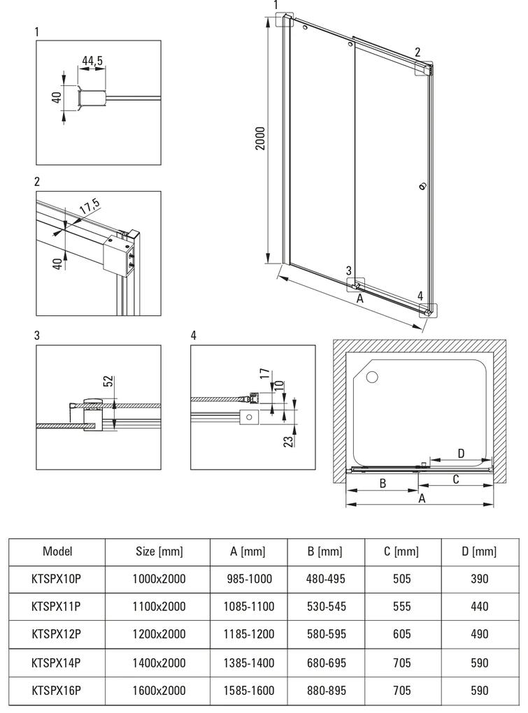 Deante Kerria Plus sprchové dvere 100 cm posuvné chróm lesklá/priehľadné sklo KTSP010P