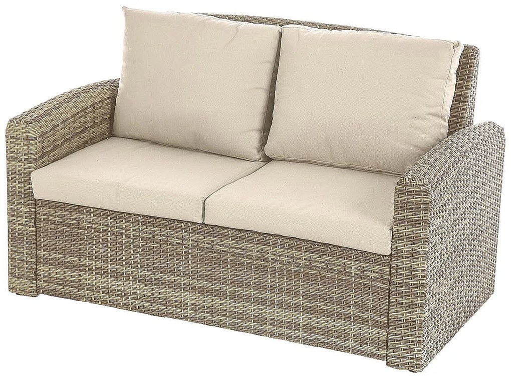 DEOKORK Ratanová lavica pre 2 osoby SANTORINI (hnedá)