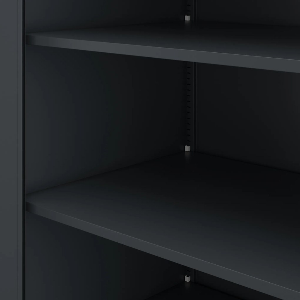 Kovová kancelárska skriňa antracitová JAN II D600 1150 x 1850 x 600 mm