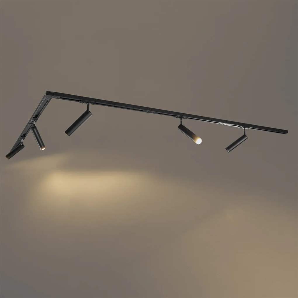 Moderný koľajnicový systém s 5 čiernymi bodovými svetlami 1-fázový - Iconic Ivy