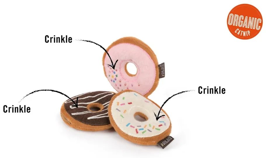 Hračky pre mačku v súprave 3 ks Donuts – P.L.A.Y.
