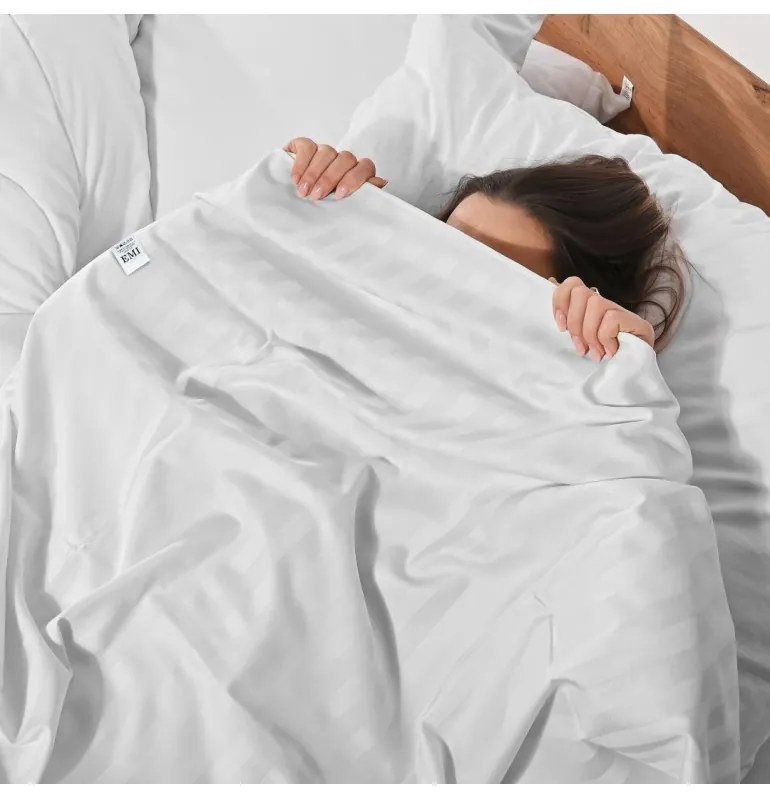 Plachta posteľná pevna damašková biela EMI, Pevná dvojplachta 200x220