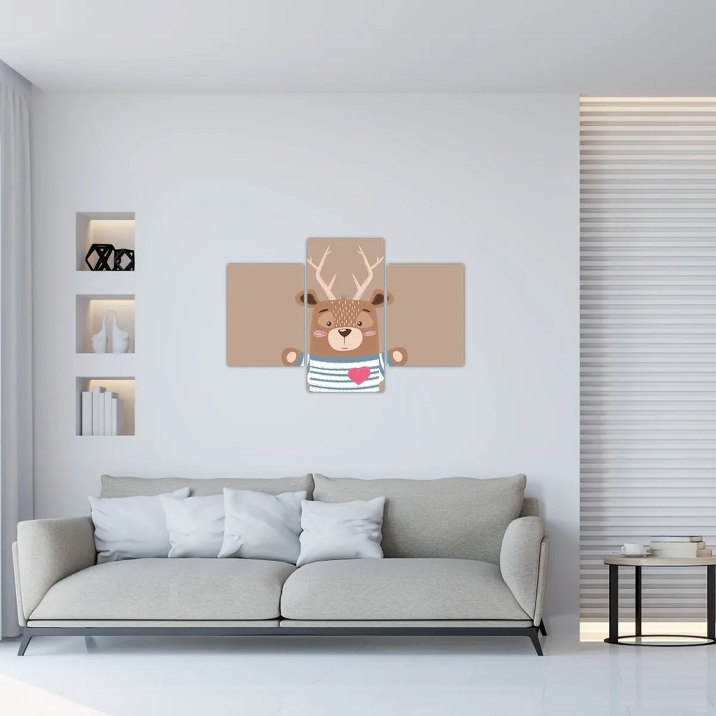Obraz - Jeleň v pruhovanom tričku (90x60 cm)