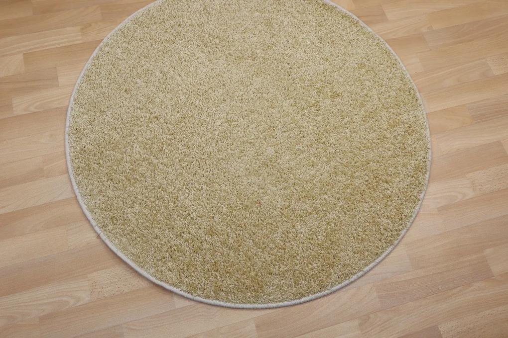 Vopi koberce Kusový koberec Color shaggy béžový guľatý - 120x120 (priemer) kruh cm
