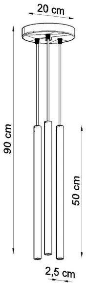 Sollux SL.0471 - Luster na lanku PASTELO 3P 3xG9/8W/230V čierna