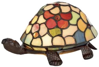 Dekoračná Tiffany lampa KORYTNAČKA KVIETKY 21*14 cm