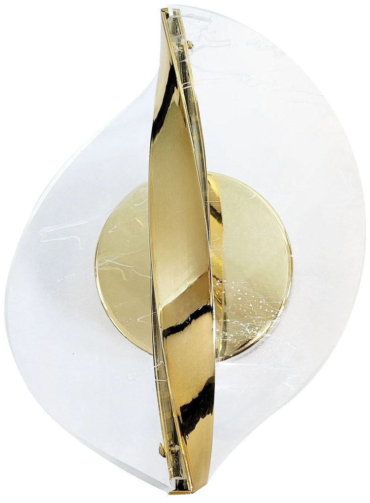 Toolight Toolight, LED nástenné svietidlo, 7W, 4000K, 1000lm, G128-W, zlatá lesklá, OSW-02602