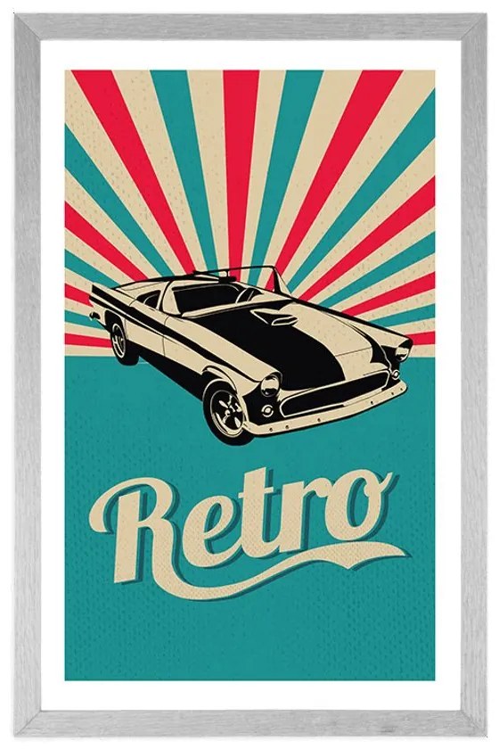 Plagát s paspartou v retro štýle - 20x30 silver