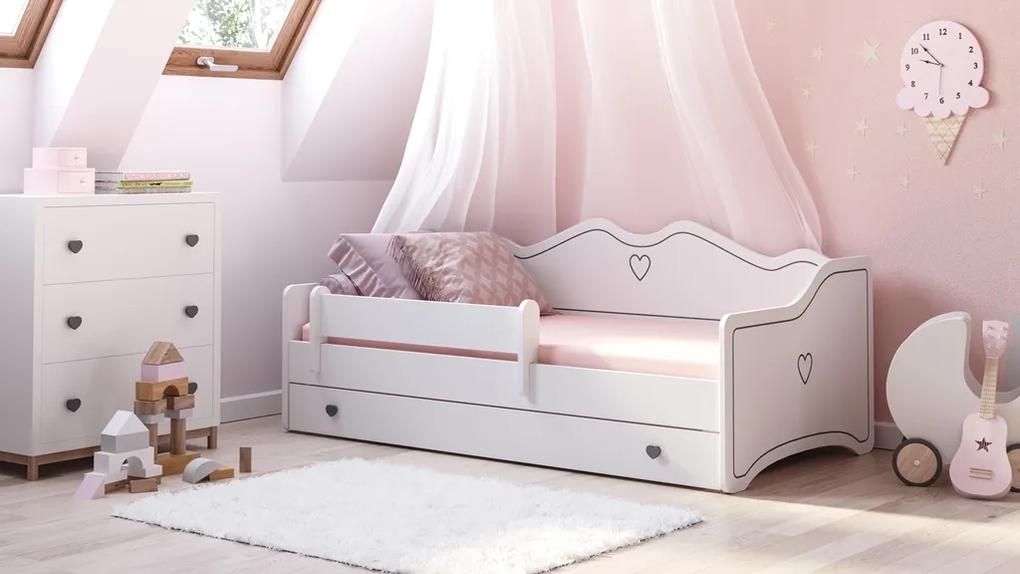 Detská posteľ so zásuvkou Emka Farba: Biela + Sivá
