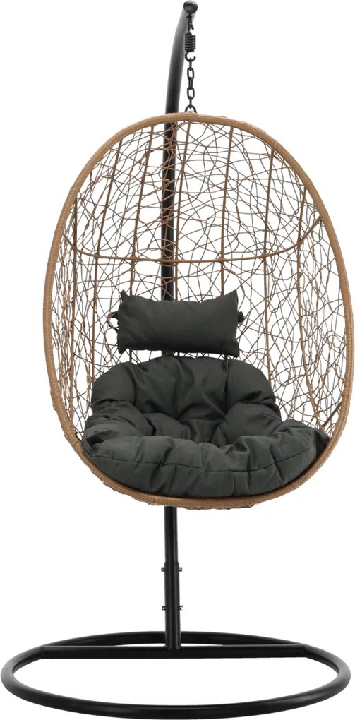 Závěsné houpací křeslo Token černé/hnědé