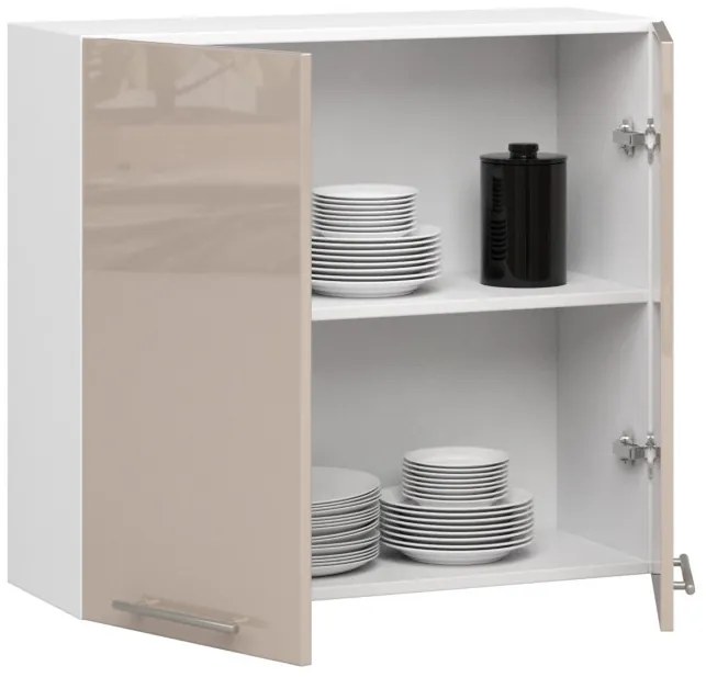 Horná kuchynská skrinka OLIWIA W 80 H720 biela / cappuccino, lesk