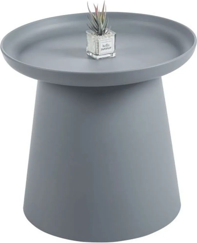 Dekorstudio Okrúhly plastový kávový stolík 50cm - sivý