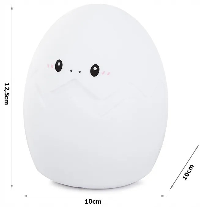 LED detské nočné svetlo GEPI 12,5 cm, biela