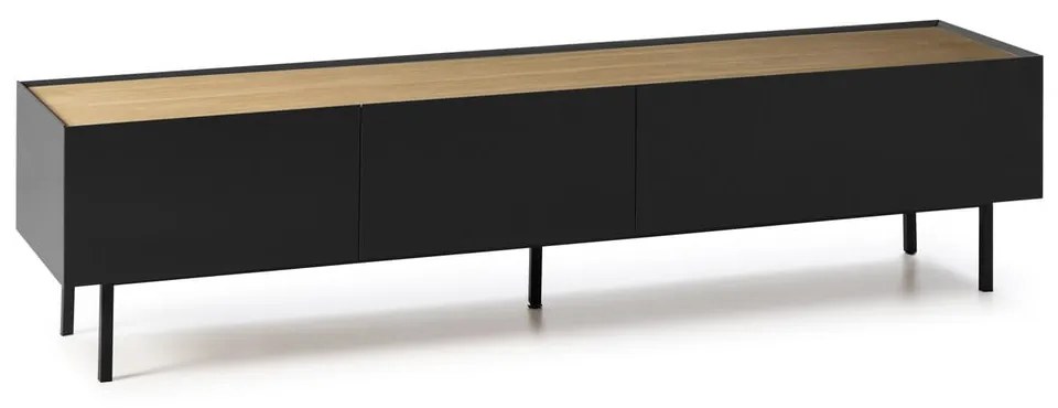 Čierny/v prírodnej farbe TV stolík v dekore duba 180x45 cm Arista – Teulat
