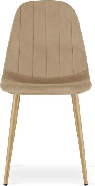 Jedálenská stolička PADVA zamatová hnedá / hnedé nohy