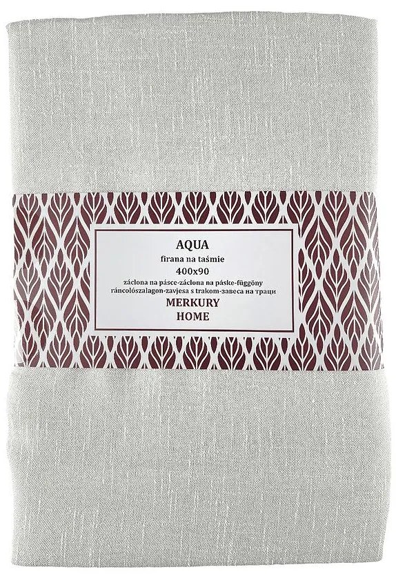 Záclona na páske  AQUA polyester ecru 400x90 Merkury Home