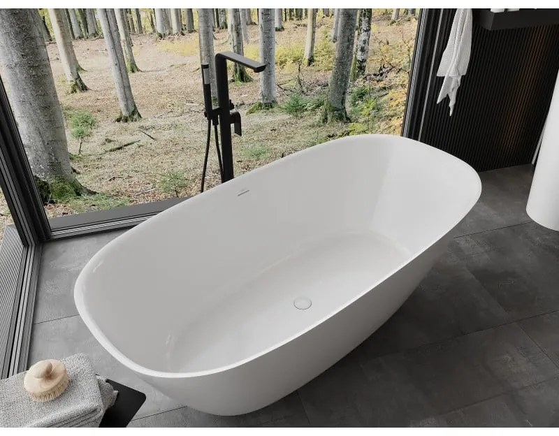 Mexen Como, voľne stojaca vaňa z konglomerátu 150 x 82 cm, biela lesklá, 57311508210