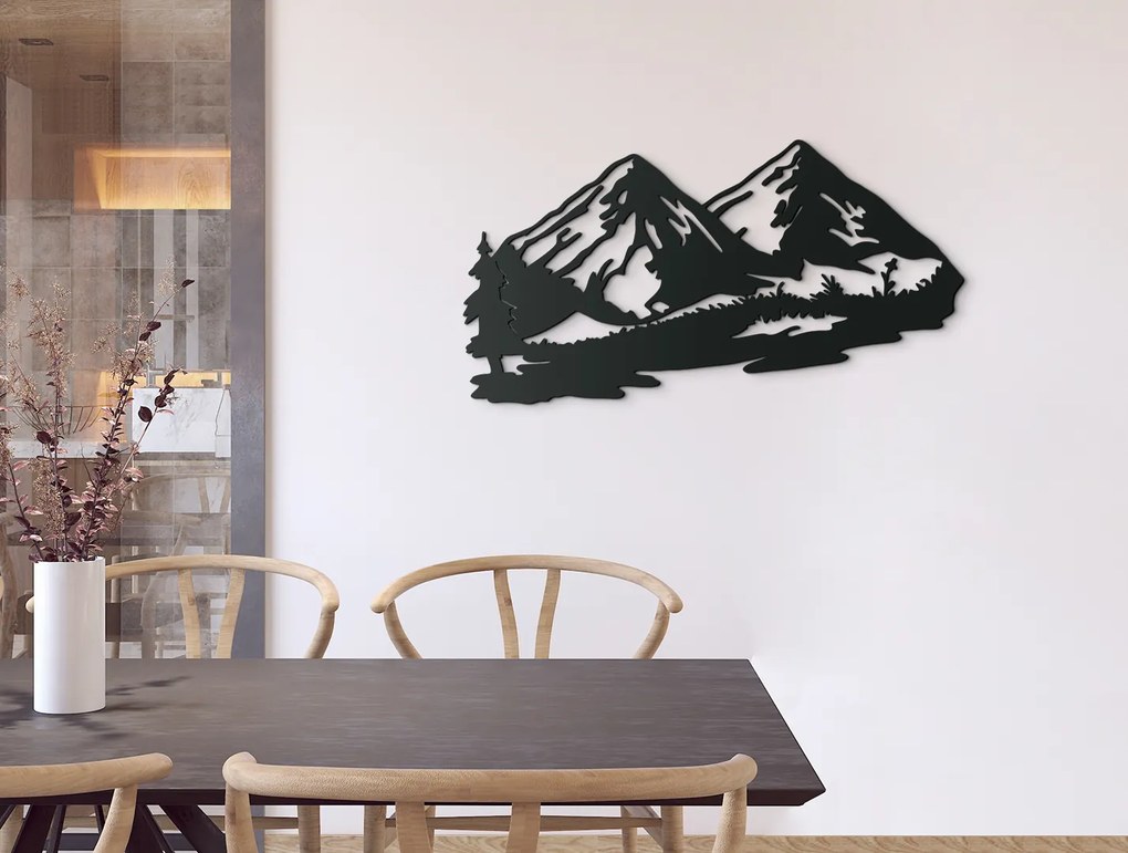 drevko Moderný obraz Hora Rozmer obrazu: 34 x 65 cm, Farba dekorácie: Čierna