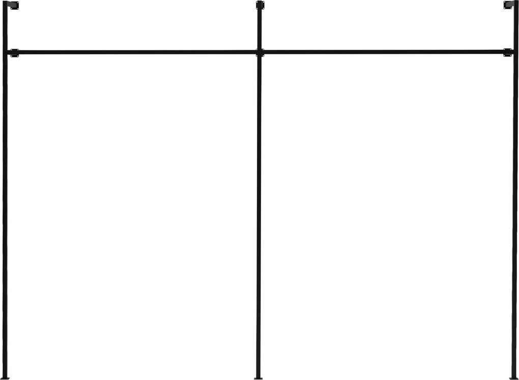 Nástenný vešiak na oblečenie Merton 295,5x35x220 cm - čierna