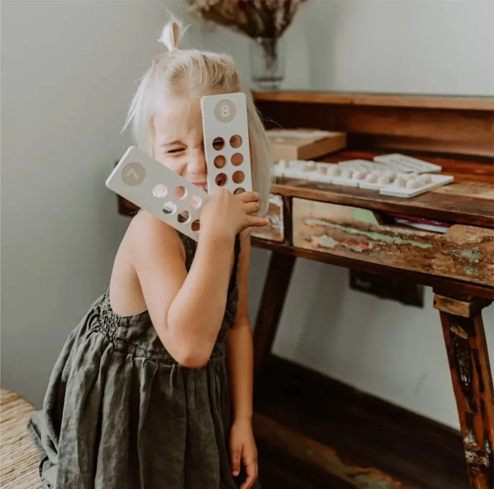 Čísla - drevené guličky