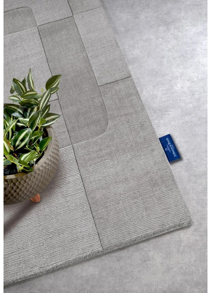 Sivý ručne tkaný vlnený behúň 80x250 cm Charlotte – Villeroy&Boch