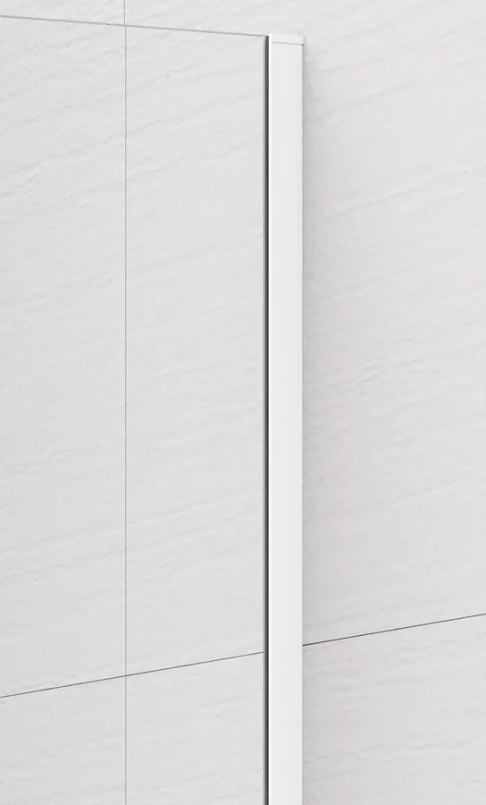 Polysan, ESCA WHITE MATT jednodielna sprchová zástena na inštaláciu k stene, matné sklo, 900 mm, ES1190-03