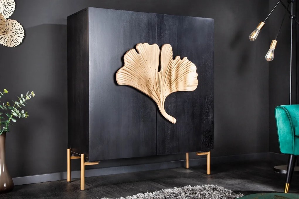 Dizajnová komoda Rashid 120 cm čierne mango