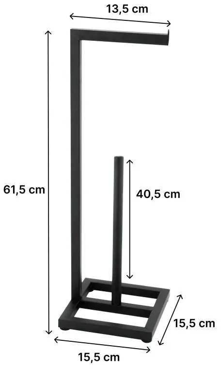 Erga Pap, kovový držiak toaletného papiera so zásobníkom na 4 rolky, čierna matná, ERG-YKA-P.PAP1-BLK