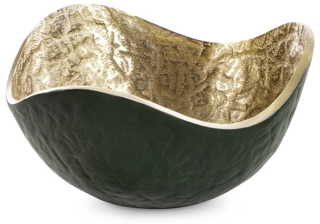 DEKORAČNÁ KOVOVÁ MISKA PEDRO3 (04) 25X25X13 CM TMAVOZELENÁ