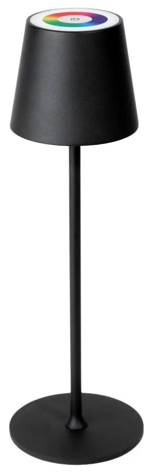 LED RGBW stmievateľná vonkajšia lampa LED/1,5W/4000 mAh 3000K IP44 čierna