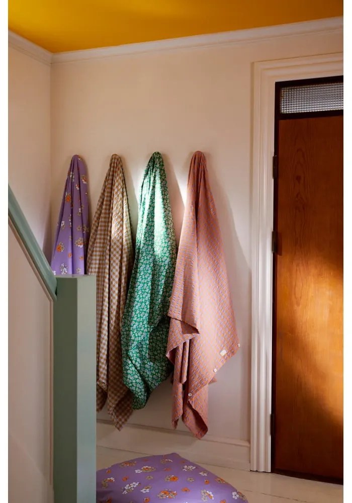 Zelené obliečky na jednolôžko z bavlneného saténu 140x200 cm Pleasantly - JUNA