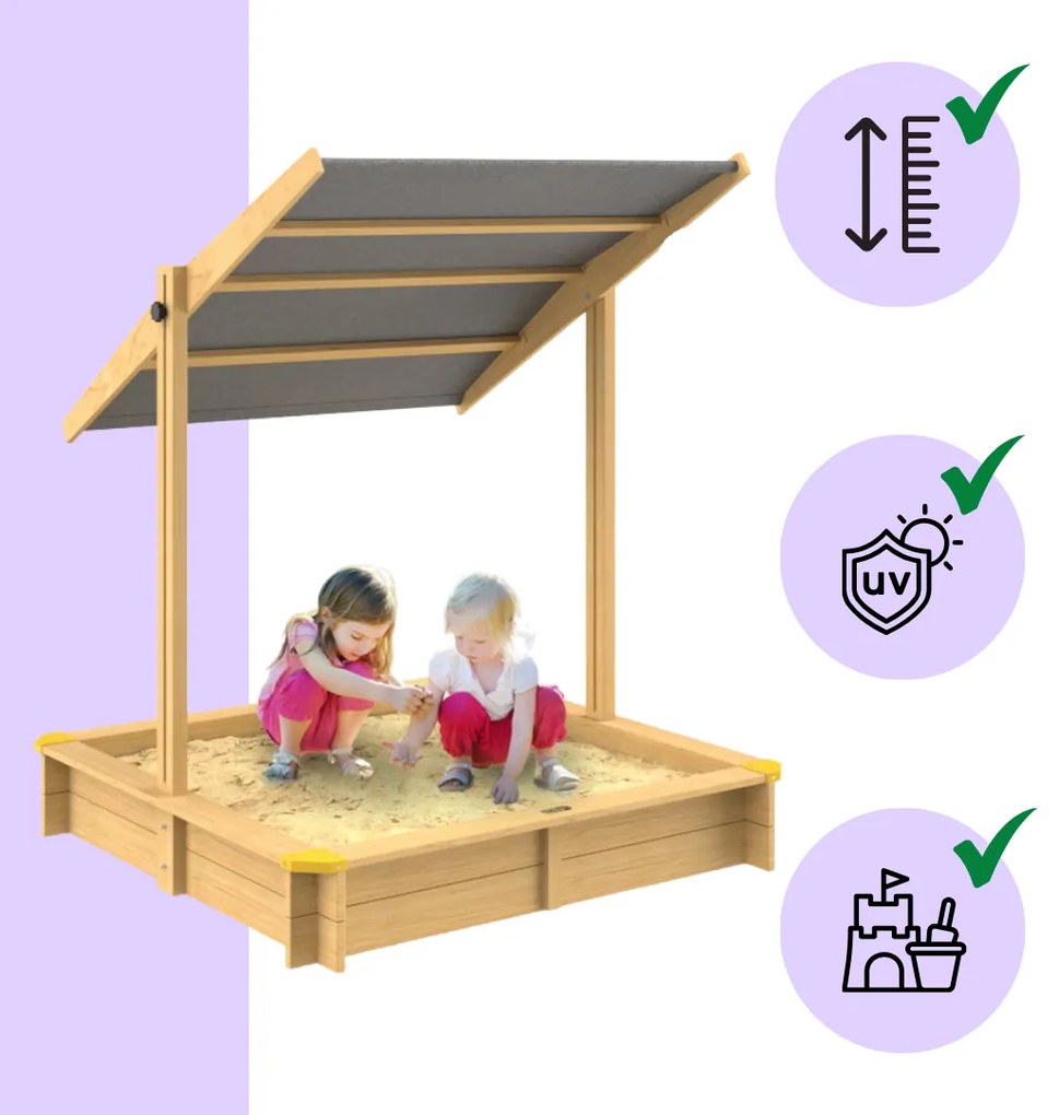 Pieskovisko so strieškou SANDY, smrekové drevo, 120x120x120cm Jurhan