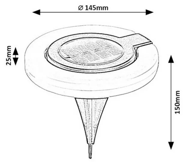 Rabalux 77187 vonkajšia solárna zapichovacia LED lampa Bokod, 0,05 W