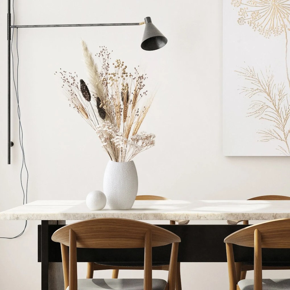 KERAMICKÁ VÁZA RISO (FI)12X30 CM BIELA