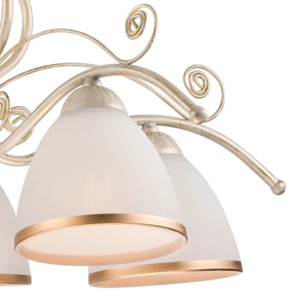 Luster na reťazi RETRO II 5xE27/60W/230V biela patina