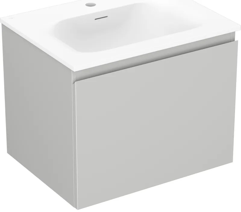 Mexen Orio, kúpeľňová skrinka 60 cm s umývadlom Vela, 1 zásuvka, šedá matná/biela matná, 91A10-06047-1-BF62-W23M01