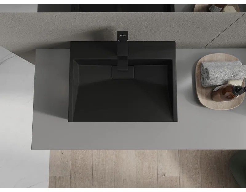 Mexen Ava, umývadlo na dosku z konglomerátu 1/O 50 x 38 cm, čierna matná, 23015071