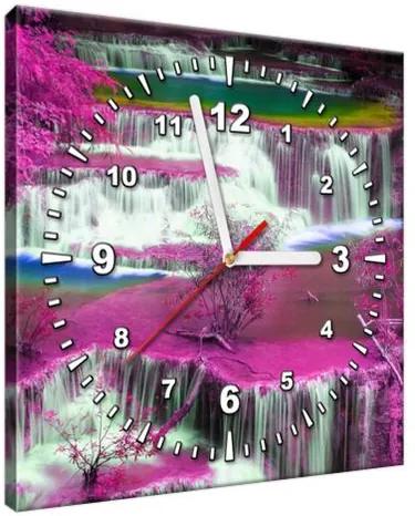 Obraz s hodinami Fialová kaskáda 30x30cm ZP1861A_1AI