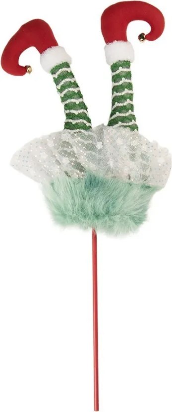 Christmas Decoration Elf Legs 22x10x75 Cm Green Wood - 22*10*75 cm