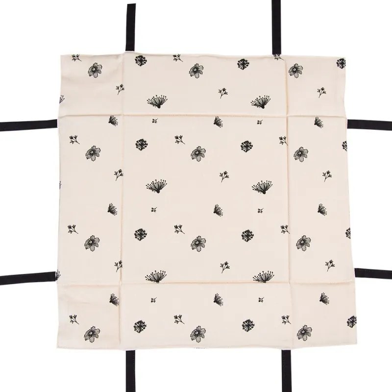 Béžový košík na pečivo s kvetinami Flora And Fauna - 35*35*8 cm