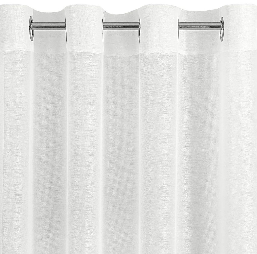 Vzdušná krémová záclona na kruhy 140 x 250 cm