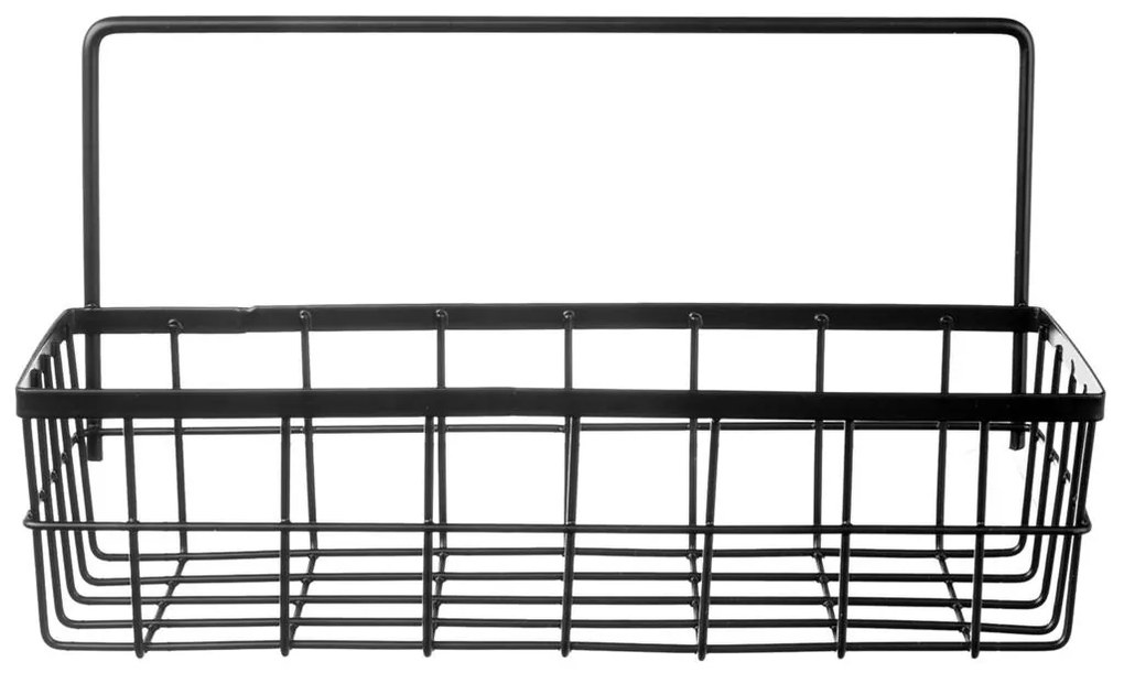 Orion Dekoratívny kovový košík, čierny, organizér na korenie alebo prísady