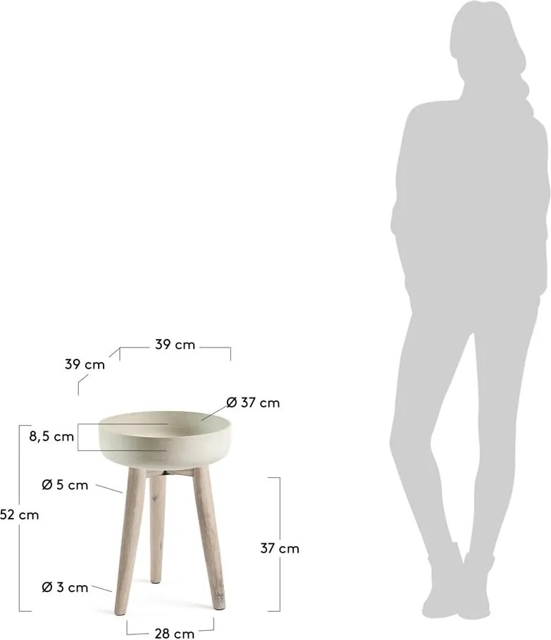 Sivý stojan na kvety La Forma Stahl, ⌀ 39 cm