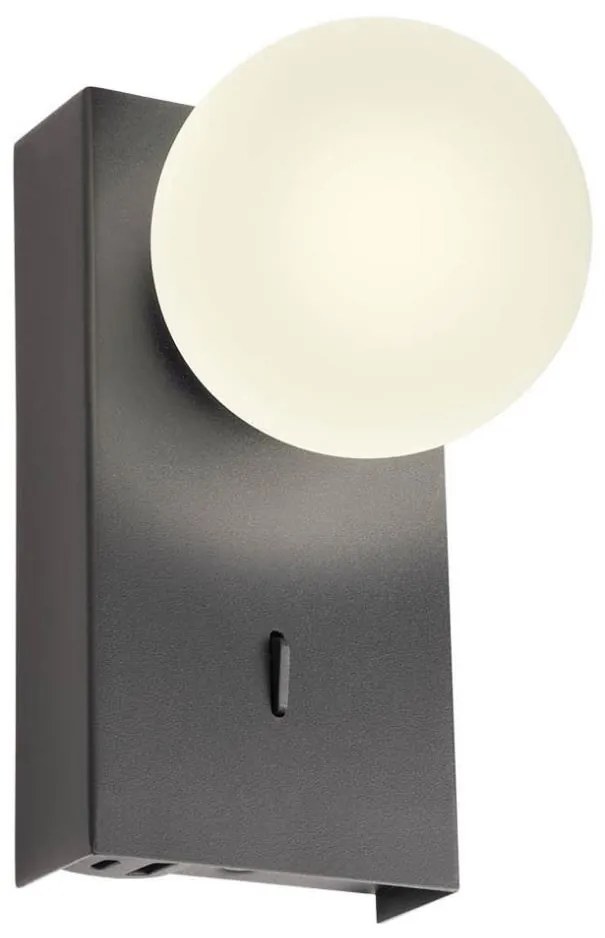 Redo 01-4659 - LED nástenné svietidlo NORMA LED/5W/230V CRI 90 USB čierne